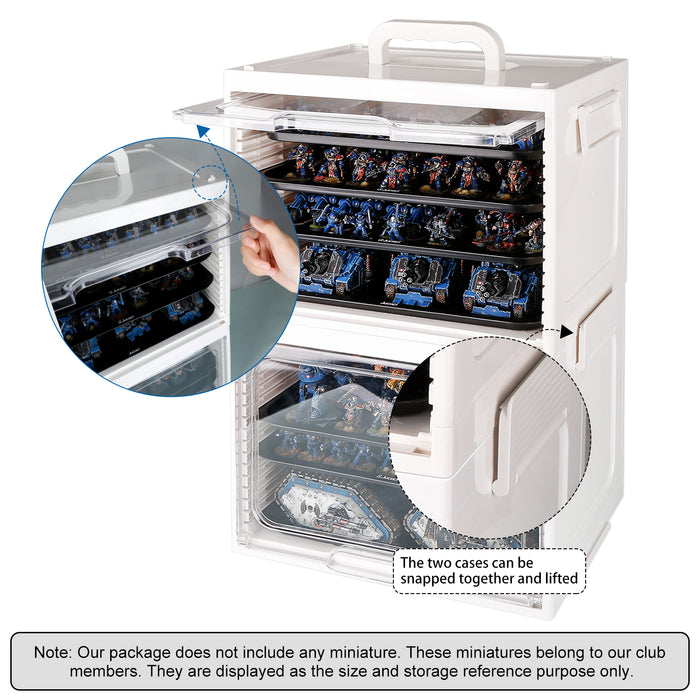 Jucoci ABS White Miniatures Portable Storage Case