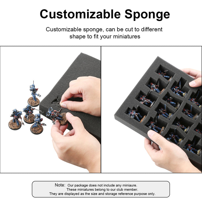 Customizable sponge, can be cut to different shape to fit your miniatures.