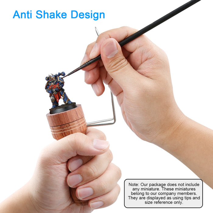 Metal bracket helps you paint miniature details.