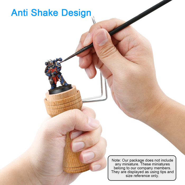 Metal bracket helps you paint miniature details.