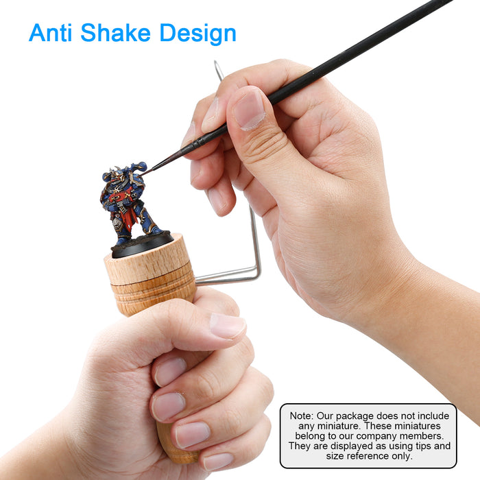 Metal bracket helps you paint miniature details.