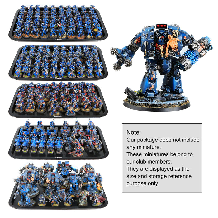 Includes 5 metal trays, plenty of space to accommodate your miniatures.