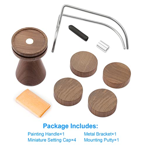Package includes: Painting handle*1+Metal Bracket*1+Miniature Setting Cap*4+Mounting Putty*1.