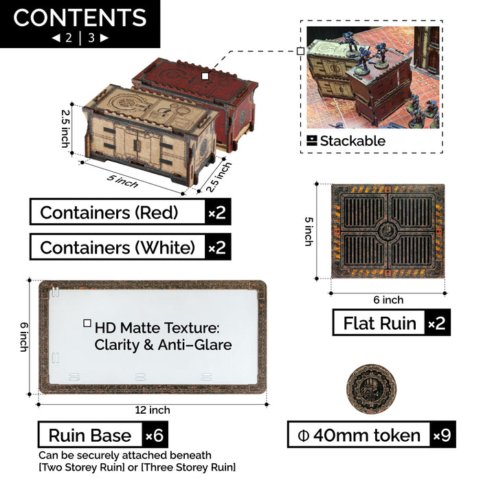 WH40K WTC Tabletop Wargame Terrain Set - 9pcs Battlezone Creation Kit