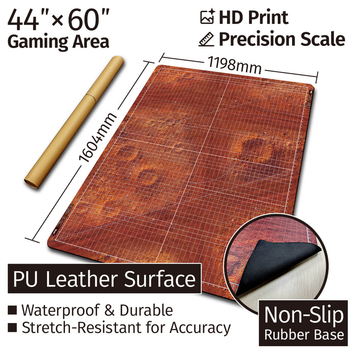 Jucoci Tabletop Wargaming Battlemat 44'' x 60'' with WH40K Deployment Zones and Grid (Mars)
