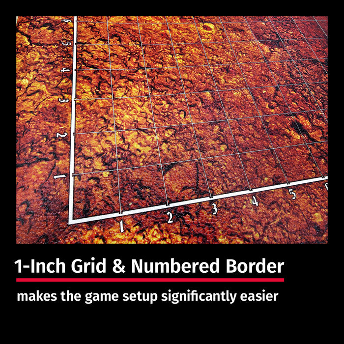 Jucoci Tabletop Wargaming Battlemat 44'' x 60'' with WH40K Deployment Zones and Grid (Mars)