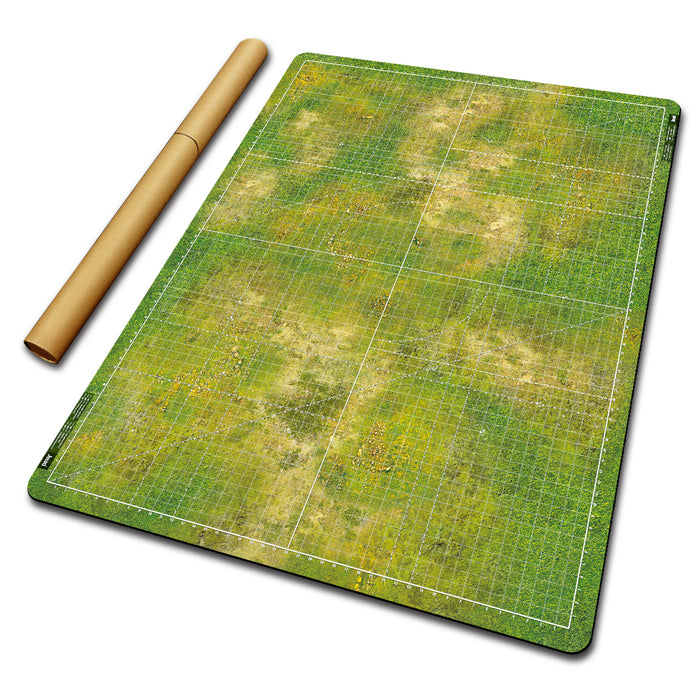Jucoci Tabletop Wargaming Battlemat 44'' x 60'' with WH40K Deployment Zones and Grid (Grassland)