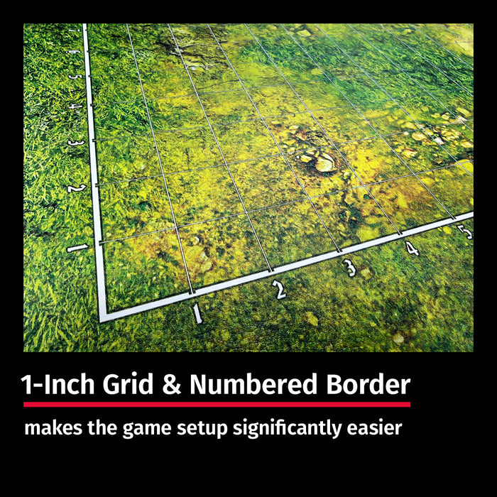 Jucoci Tabletop Wargaming Battlemat 44'' x 60'' with WH40K Deployment Zones and Grid (Grassland)