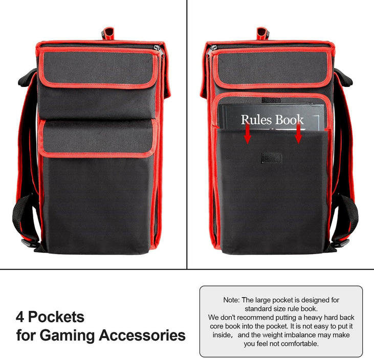 4 pockets for gaming accessories.