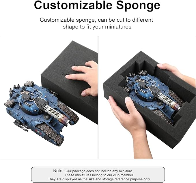 Jucoci Miniature Storage Case With Pre-cut & Customizable Foam - For Tabletop Gaming Figures