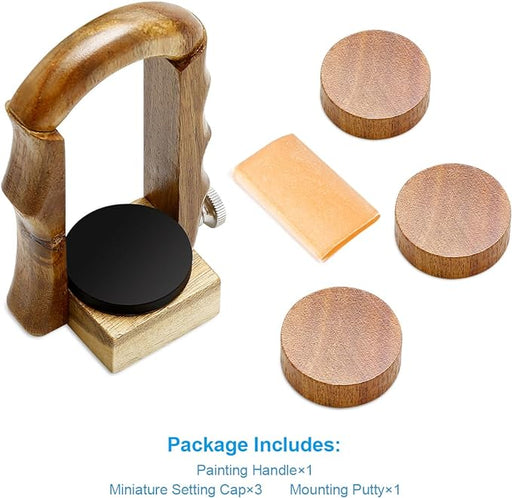 Package include: Painting handle*1+Miniature setting cap*3+Mounting putty*1.