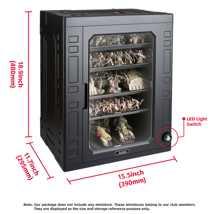Jucoci ABS Large Size Miniatures Carrying Storage Case With Light
