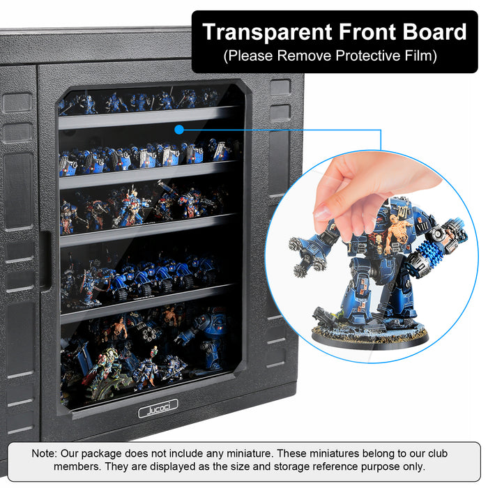 Transparent front board, please remove the protective film to view your entire army more clearly.