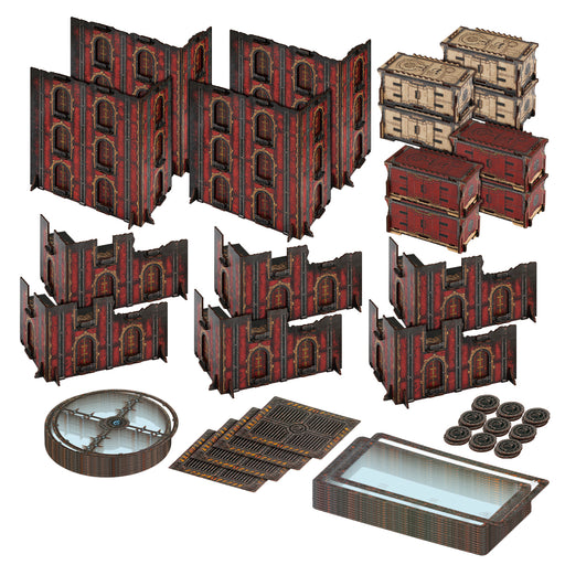 WH40K WTC Tabletop Wargame Terrain Set - 9pcs Red Battlezone Creation Kit 