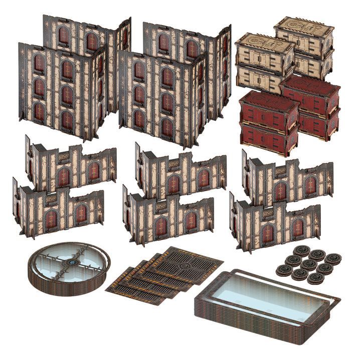 WH40K WTC Tabletop Wargame Terrain Set - 9pcs White Battlezone Creation Kit 