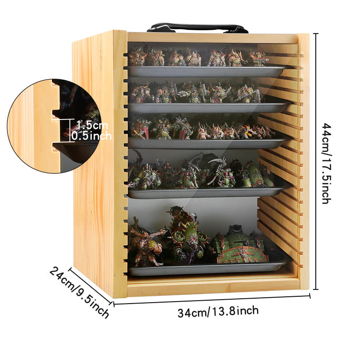 Jucoci Mallette de rangement pour miniatures (grande taille avec lumière), noir Jucoci Mallette de rangement pour miniatures (grande taille avec lumière), noir