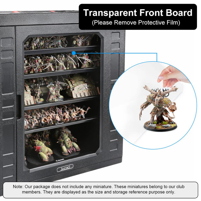 Transparent front board, please remove the protective film to view your entire army more clearly.