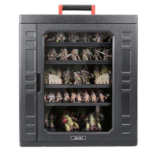 Jucoci Miniatures Storage Case can store, transport and protect your miniatures, the height of trays is adjustable to fit more miniatures.